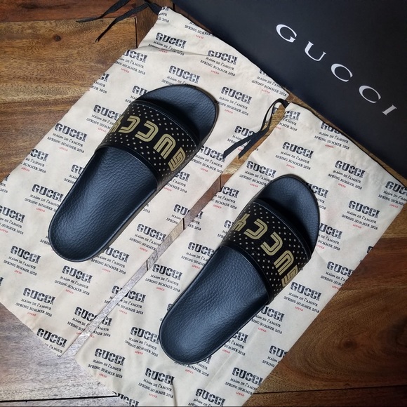 New Authentic Gucci SEGA® Men’s GUCCY Sandals - Picture 6 of 7